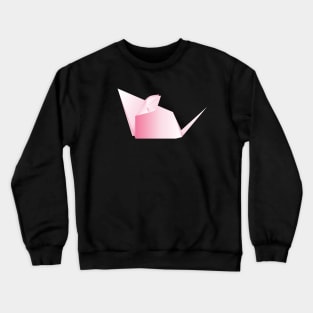 Pink origami mouse Crewneck Sweatshirt